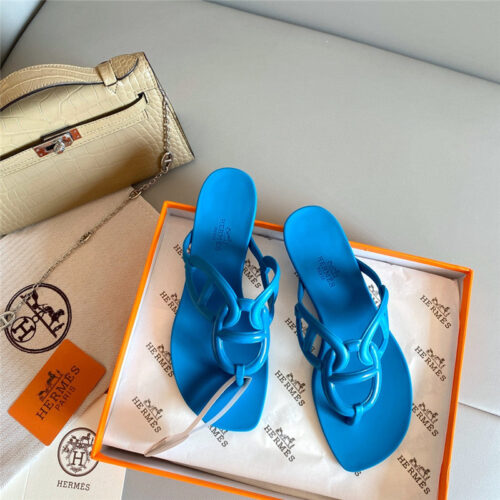 High Quality Luxury Hermes New Pig Nose Chain Flip Flops – Style 65219 product detail
