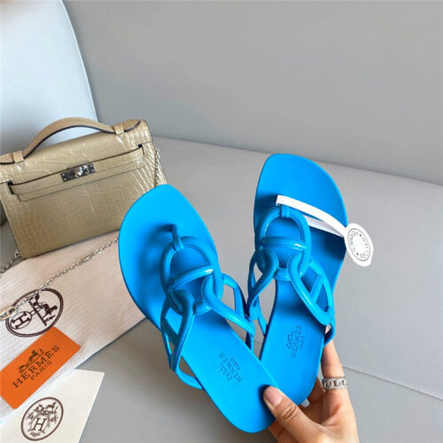 High Quality Luxury Hermes New Pig Nose Chain Flip Flops – Style 65219 alternate view