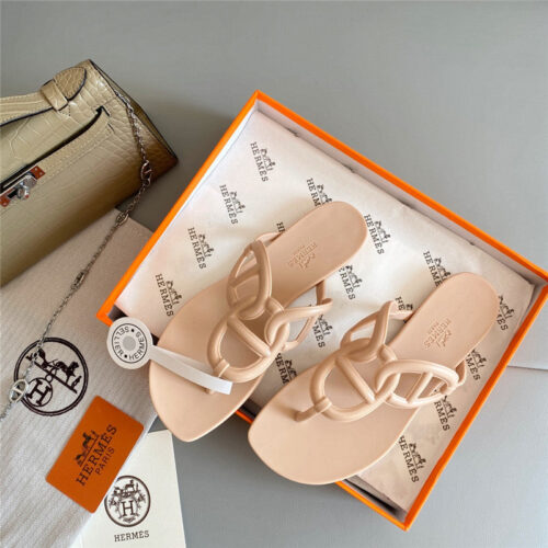 High Quality Luxury Hermes New Pig Nose Chain Flip Flops – Style 66915