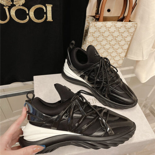 High Quality Luxury Jimmy Choo Cosmos Low Top Trainers Crystals alternate view