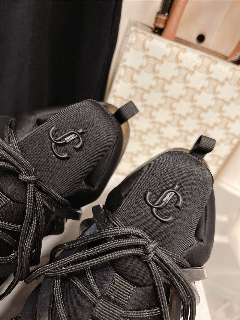 High Quality Luxury Jimmy Choo Cosmos Low Top Trainers Crystals product detail