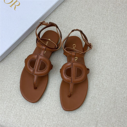 High Quality Luxury Dior Cd Letter Logo Flat Cutout Sandals – Style 84550 alternate view