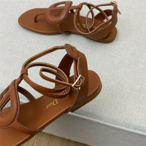 High Quality Luxury Dior Cd Letter Logo Flat Cutout Sandals – Style 84550 product detail