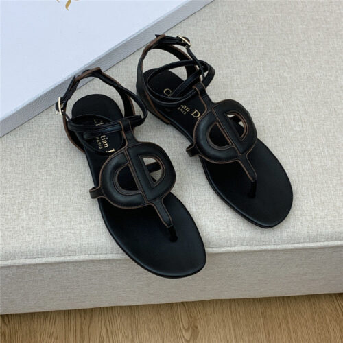 High Quality Luxury Dior Cd Letter Logo Flat Cutout Sandals – Style 30886