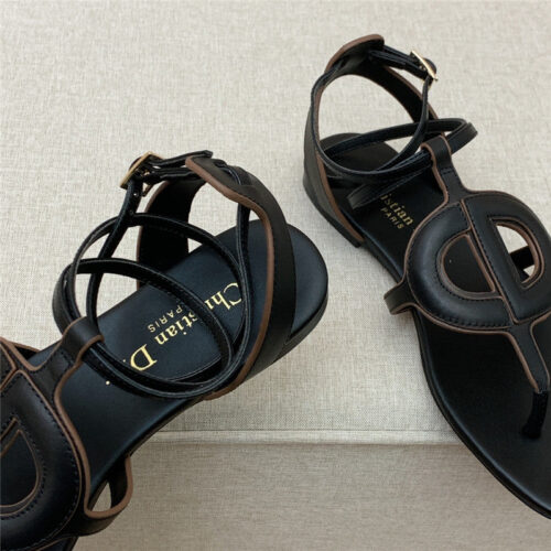 High Quality Luxury Dior Cd Letter Logo Flat Cutout Sandals – Style 30886 product detail