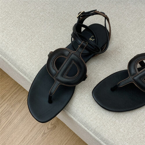 High Quality Luxury Dior Cd Letter Logo Flat Cutout Sandals – Style 30886 product detail