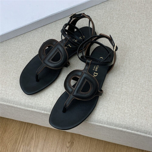 High Quality Luxury Dior Cd Letter Logo Flat Cutout Sandals – Style 30886 alternate view