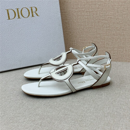 High Quality Luxury Dior Cd Letter Logo Flat Cutout Sandals product detail