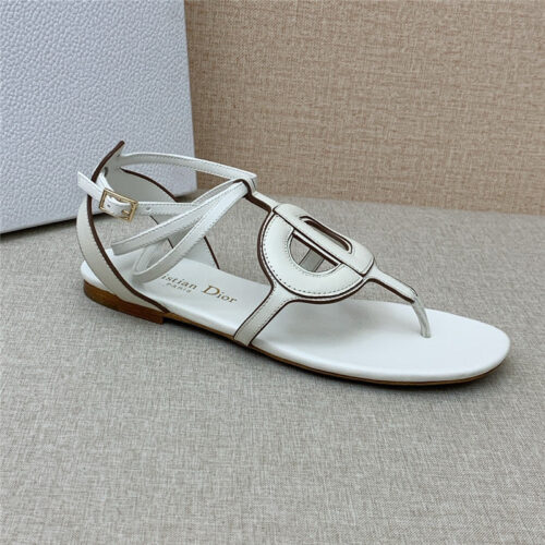High Quality Luxury Dior Cd Letter Logo Flat Cutout Sandals product detail