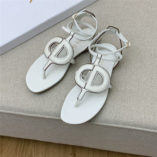 High Quality Luxury Dior Cd Letter Logo Flat Cutout Sandals alternate view