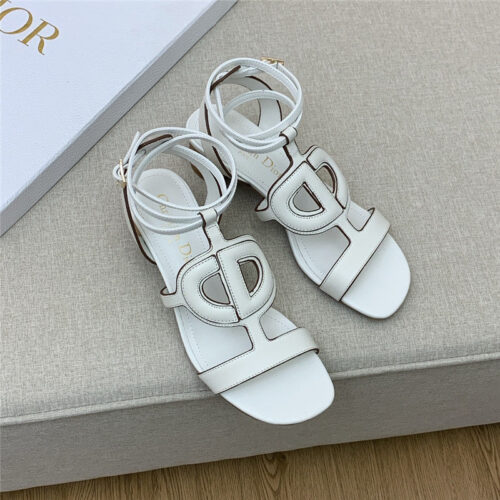 High Quality Luxury Dior Cd Logo Block Heel Cutout Sandals – Style 60006