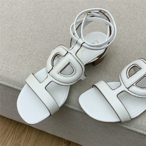 High Quality Luxury Dior Cd Logo Block Heel Cutout Sandals – Style 60006 product detail