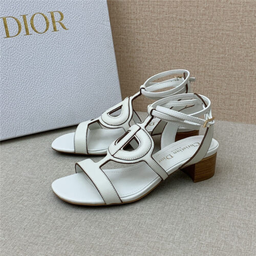 High Quality Luxury Dior Cd Logo Block Heel Cutout Sandals – Style 60006 product detail