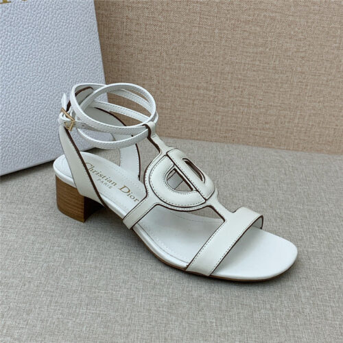 High Quality Luxury Dior Cd Logo Block Heel Cutout Sandals – Style 60006 product detail