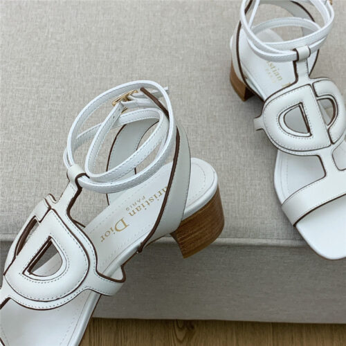 High Quality Luxury Dior Cd Logo Block Heel Cutout Sandals – Style 60006 product detail