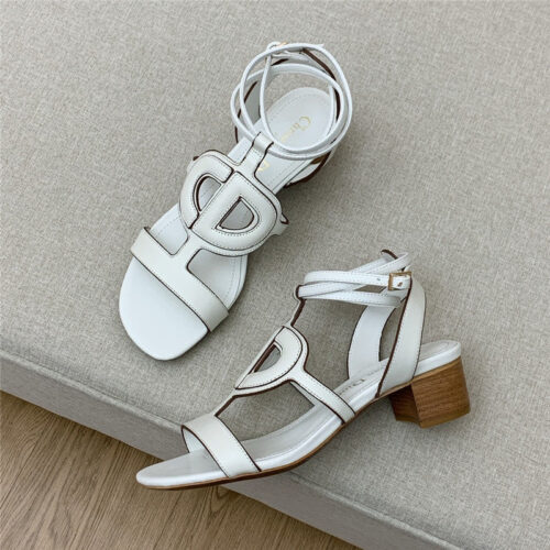 High Quality Luxury Dior Cd Logo Block Heel Cutout Sandals – Style 60006 product detail
