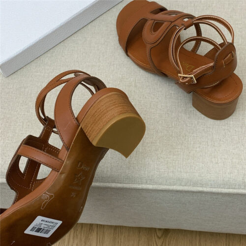 High Quality Luxury Dior Cd Logo Block Heel Cutout Sandals – Style 39110 product detail