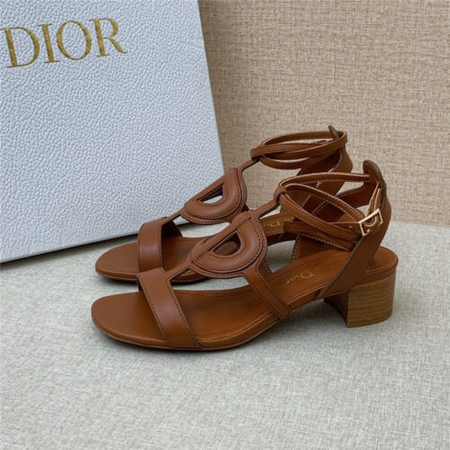High Quality Luxury Dior Cd Logo Block Heel Cutout Sandals – Style 39110 alternate view