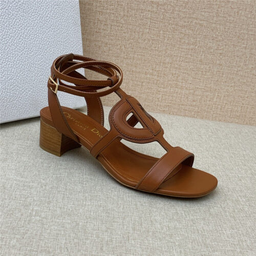 High Quality Luxury Dior Cd Logo Block Heel Cutout Sandals – Style 39110 product detail
