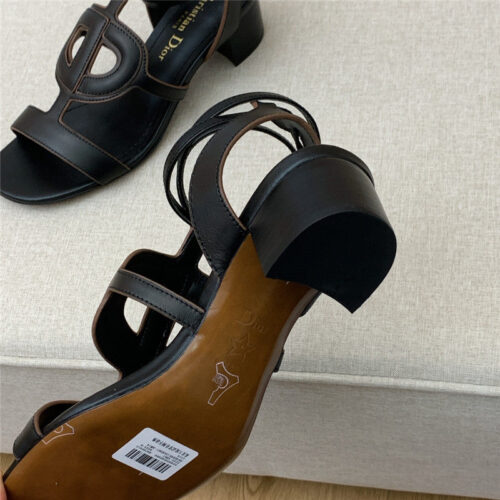High Quality Luxury Dior Cd Logo Block Heel Cutout Sandals product detail