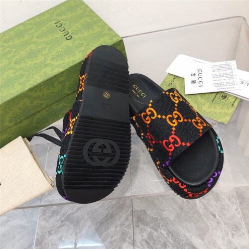 High Quality Luxury Gucci Latest Limited Edition Platform Slippers product detail