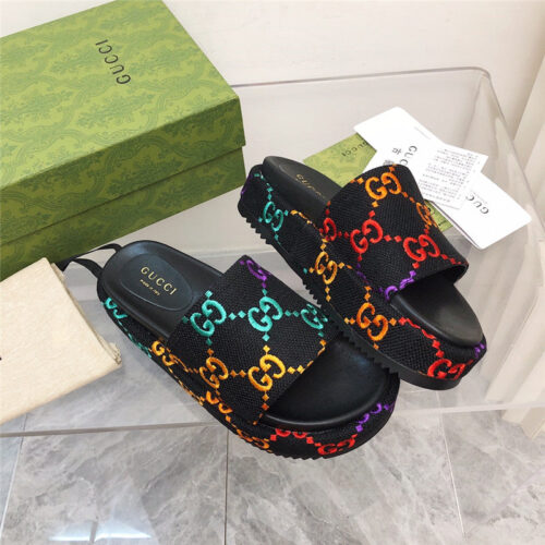 High Quality Luxury Gucci Latest Limited Edition Platform Slippers product detail