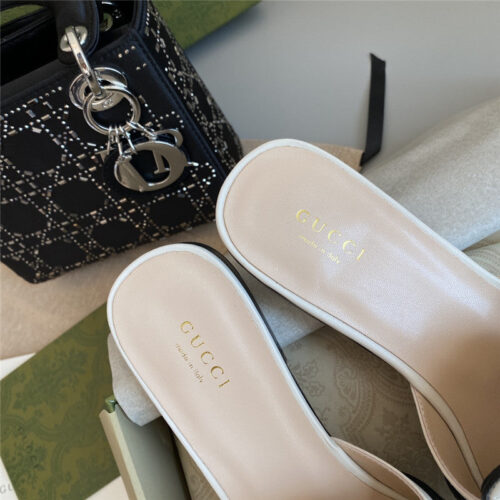 High Quality Luxury Gucci Horsebit Color Block Muller Half Slippers – Style 27379 product detail