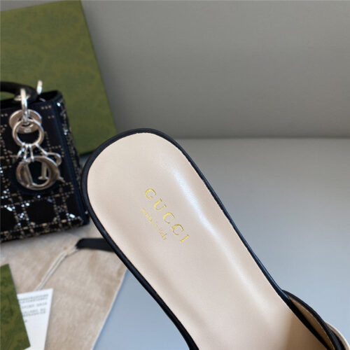 High Quality Luxury Gucci Horsebit Color Block Muller Half Slippers product detail
