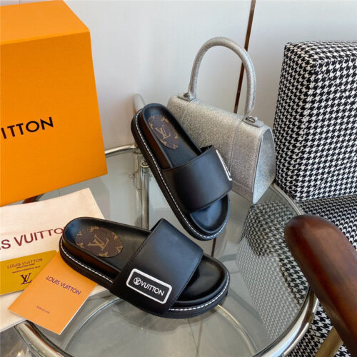 High Quality Luxury Louis Vuitton Velcro Platform Sandals