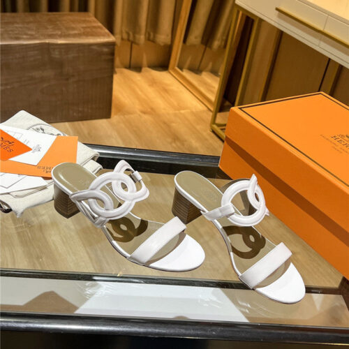 High Quality Luxury Hermes Chunky Heel Sandals – Style 98243 alternate view