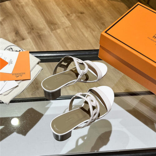 High Quality Luxury Hermes Chunky Heel Sandals – Style 98243 product detail