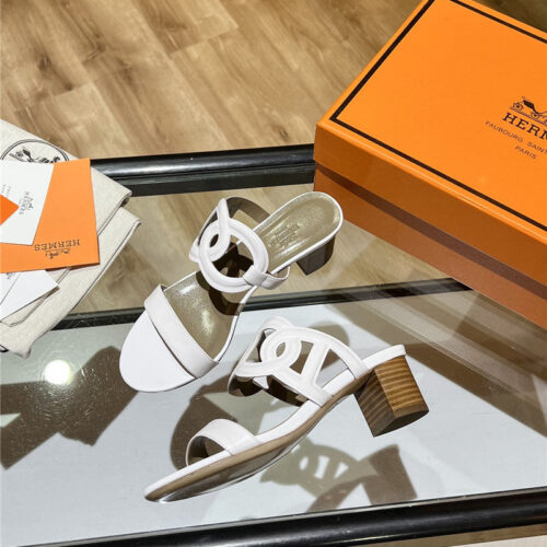 High Quality Luxury Hermes Chunky Heel Sandals – Style 98243 product detail