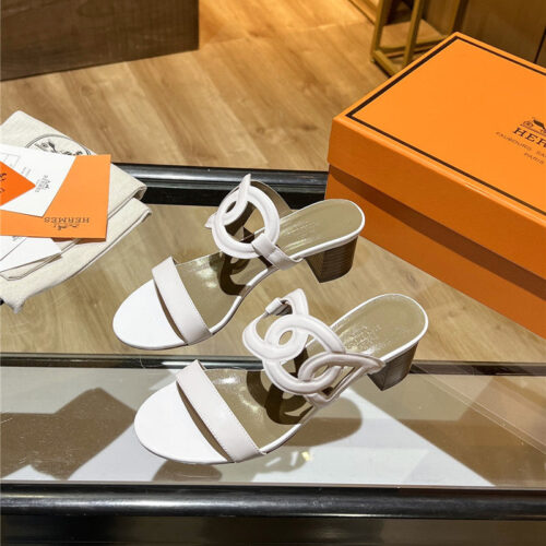High Quality Luxury Hermes Chunky Heel Sandals – Style 98243 product detail