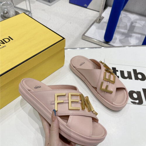 High Quality Luxury Fendi Metal Logo Slides product detail