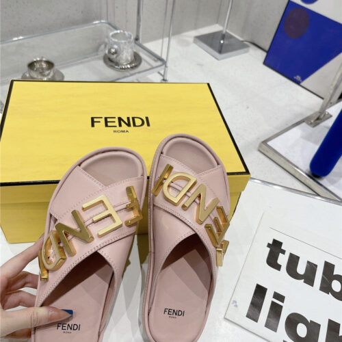 High Quality Luxury Fendi Metal Logo Slides product detail
