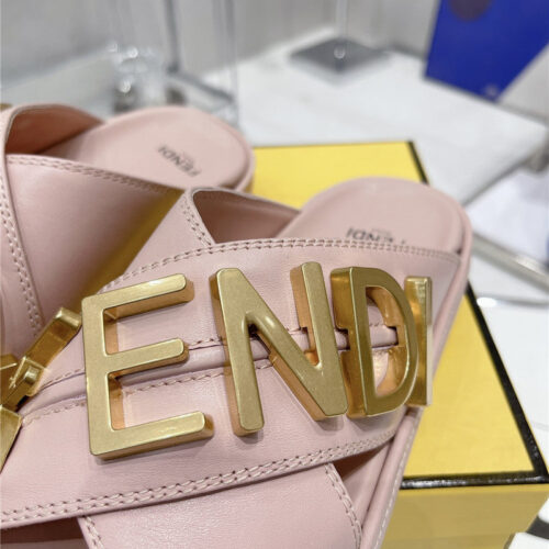 High Quality Luxury Fendi Metal Logo Slides product detail