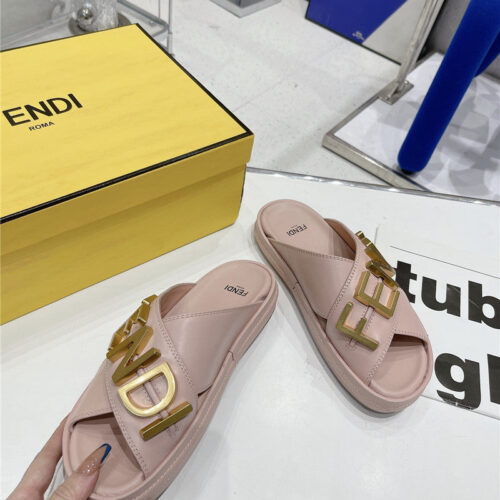 High Quality Luxury Fendi Metal Logo Slides product detail