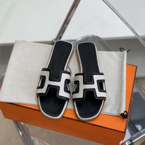 High Quality Luxury Hermes Flat Slippers Womens – Style 68195 product detail