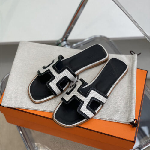 High Quality Luxury Hermes Flat Slippers Womens – Style 68195 alternate view