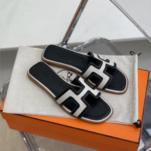 High Quality Luxury Hermes Flat Slippers Womens – Style 68195