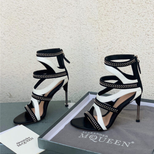 High Quality Luxury Alexander McQueen Open Toe Heeled Sandals – Style 67139