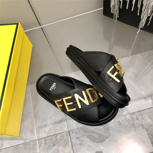 High Quality Luxury Fendi Cross Flat Sandals alternate view