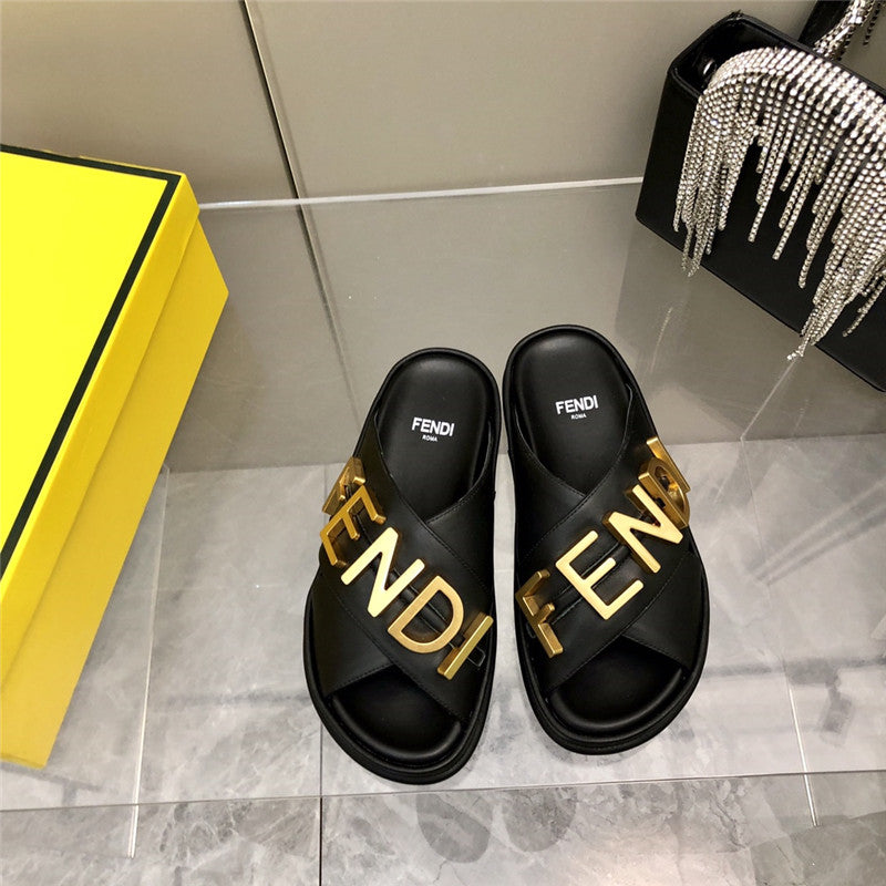 High Quality Luxury Fendi Cross Flat Sandals product detail