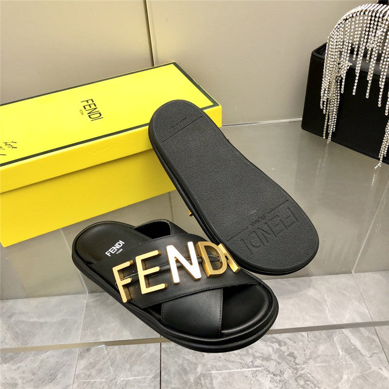 High Quality Luxury Fendi Cross Flat Sandals product detail