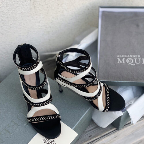 High Quality Luxury Alexander McQueen Open Toe Heeled Sandals – Style 67139 product detail