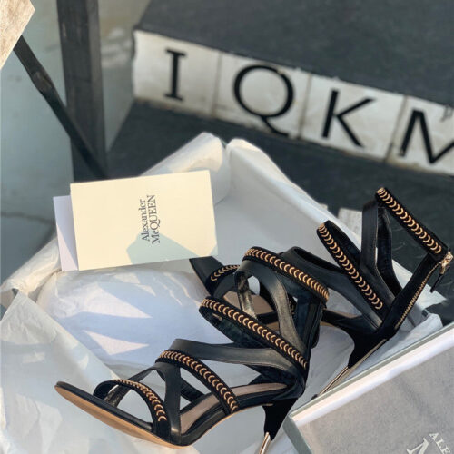 High Quality Luxury Alexander McQueen Open Toe Heeled Sandals product detail