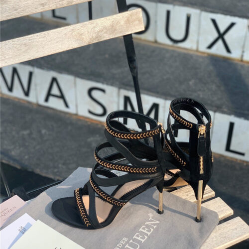 High Quality Luxury Alexander McQueen Open Toe Heeled Sandals product detail