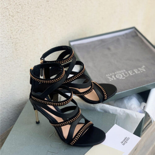 High Quality Luxury Alexander McQueen Open Toe Heeled Sandals alternate view