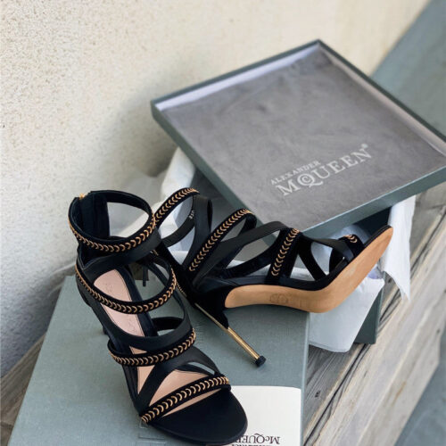 High Quality Luxury Alexander McQueen Open Toe Heeled Sandals product detail