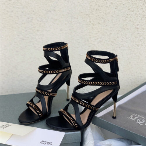High Quality Luxury Alexander McQueen Open Toe Heeled Sandals